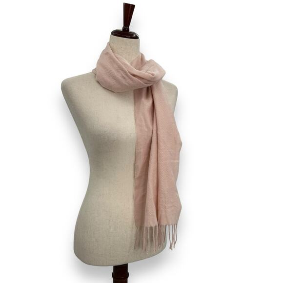 NEW Style & Co Light Pink Fringe Scarf Oblong Rectangle Solid Knit Warm & Cozy - Picture 13 of 14